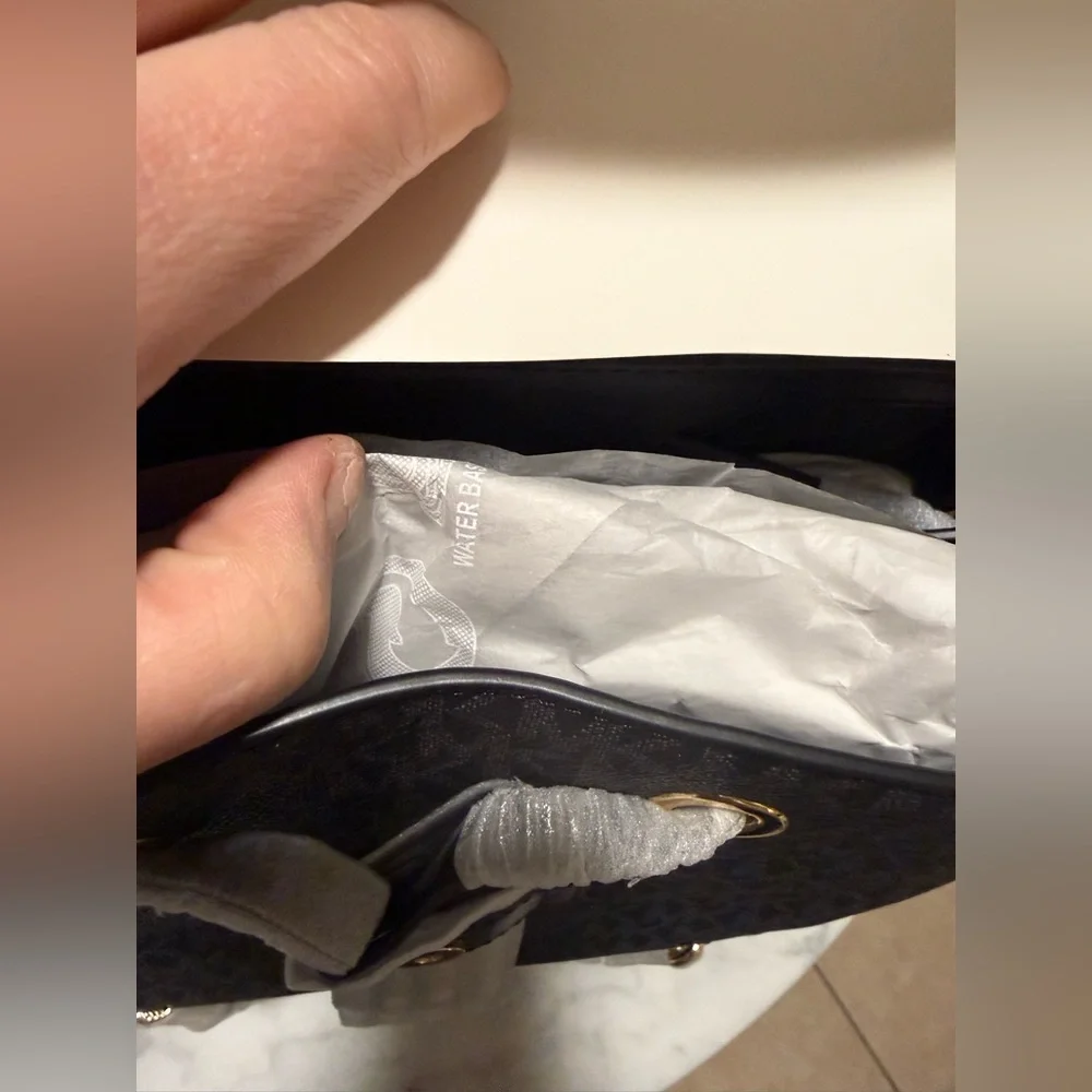 Michael Kors Jet Set Backpack Black MK Signature Gold Hardware New - Picture 4 of 11